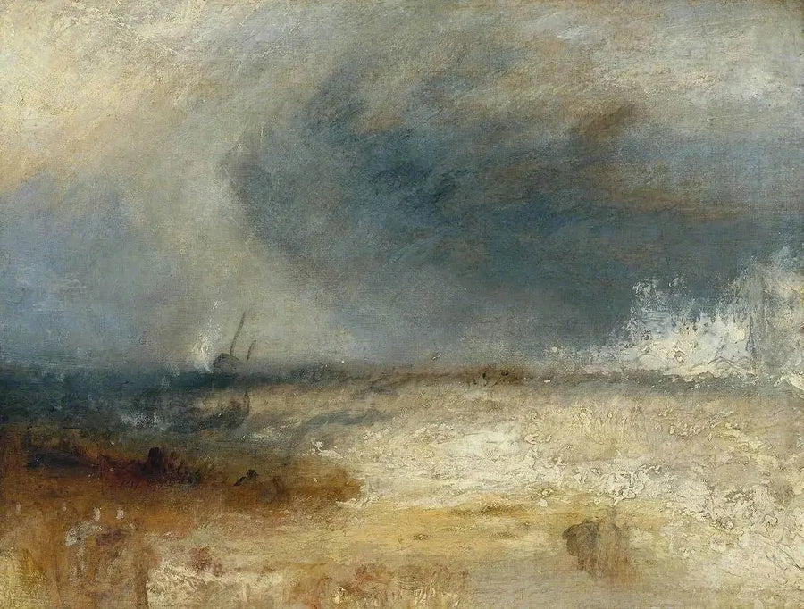 Waves Breaking on a Shore - J. M. W. Turner