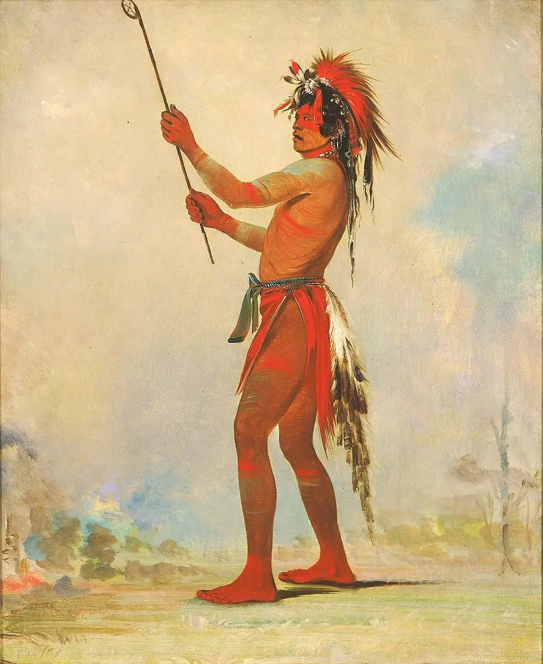 We-chúsh-ta-dóo-ta, Red Man, un joueur de balle distingué - George Catlin image 1 reproduction réalisée par Alpha Reproduction