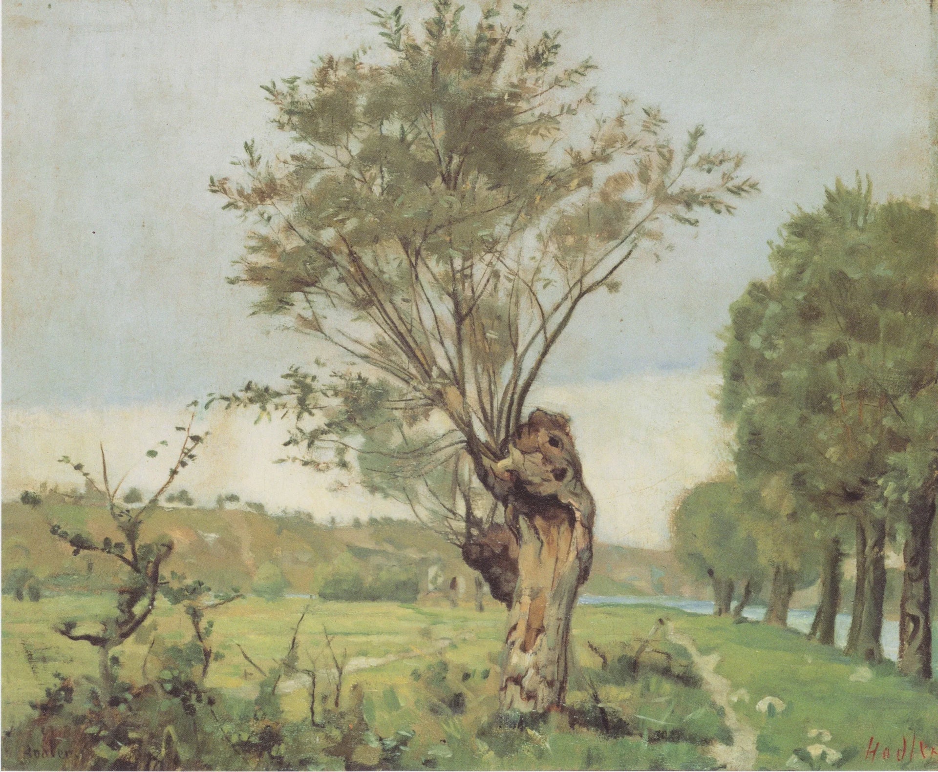 Weiden an der Jonction bei Genf. - Ferdinand Hodler image 1 tableau peint à l’huile sur toile