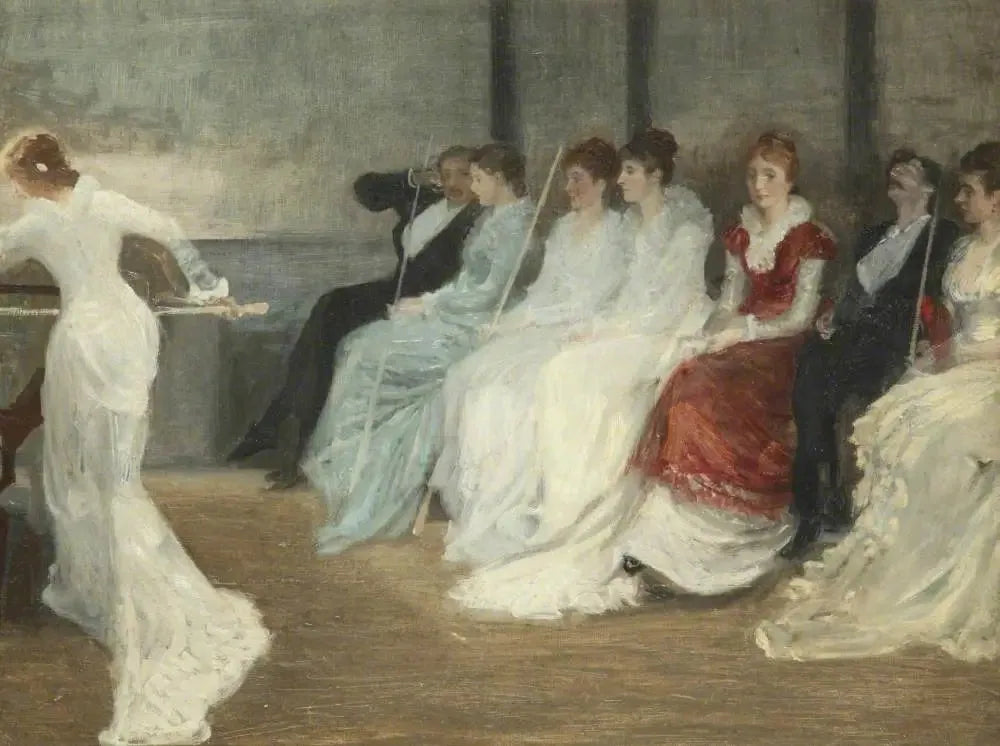 Whistler et la famille Leyland dans la salle de billard, Speke Hall - James Abbott McNeill Whistler image 1 tableau peint à l’huile sur toile
