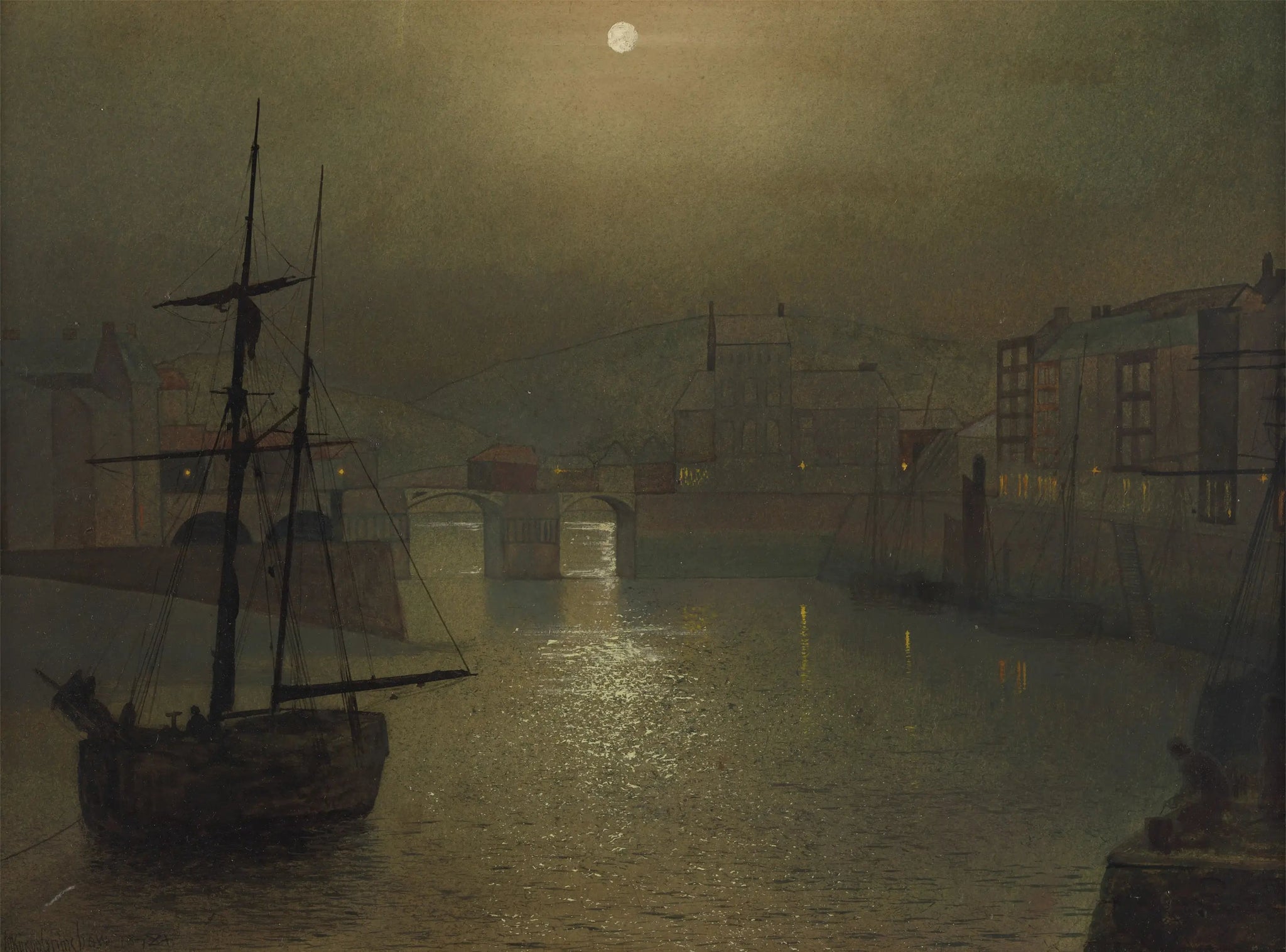 Whitby - John Atkinson Grimshaw image 1 tableau peint à l’huile sur toile