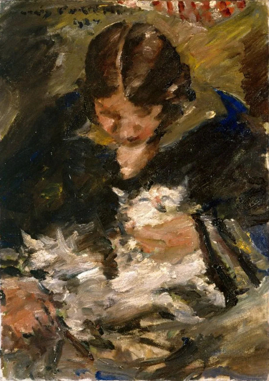 Wilhelmine mit Katze - Lovis Corinth