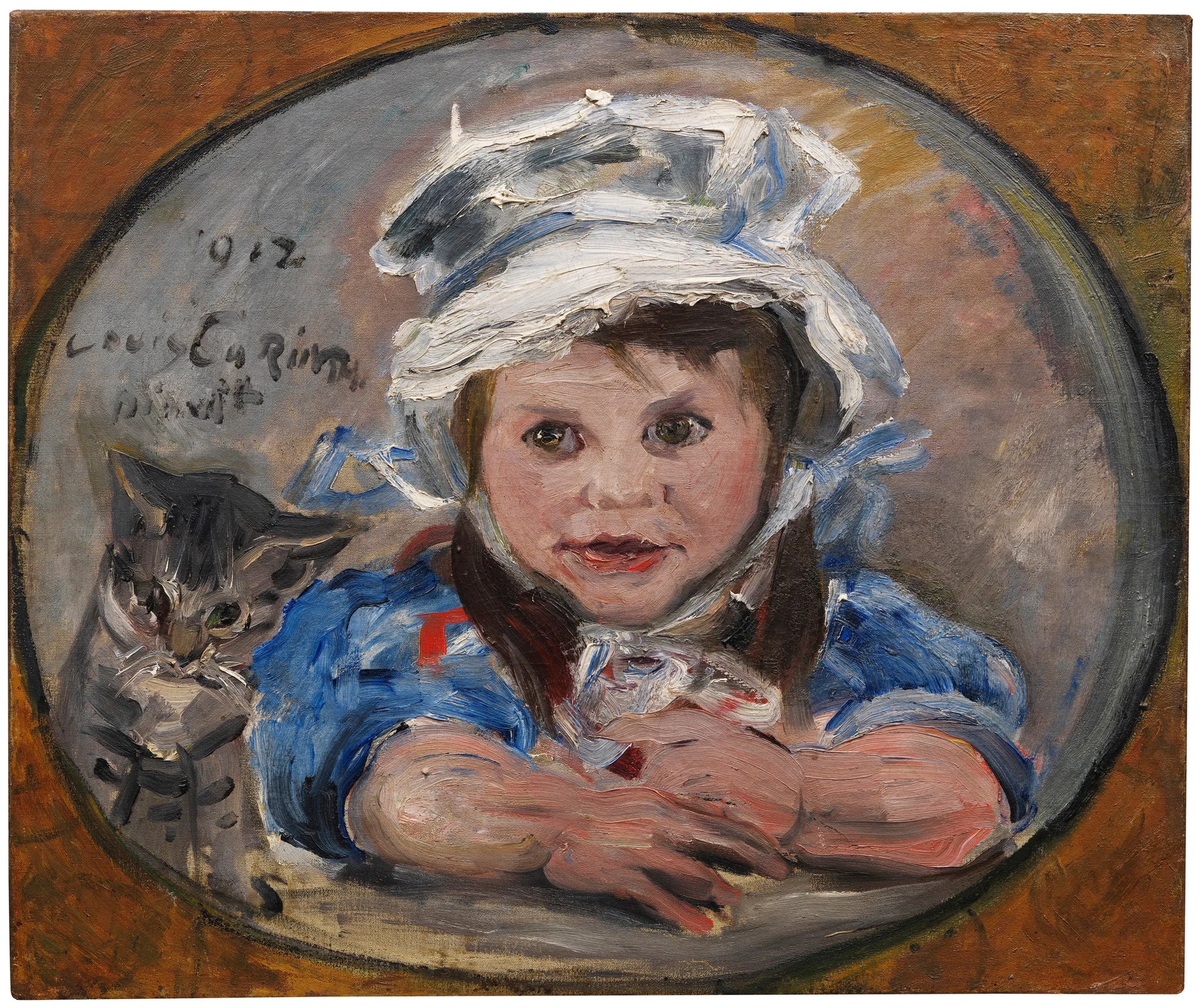 Wilhelmine mit Katze Mizelonde - Lovis Corinth image 1 reproduction artisanale de tableau
