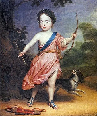 Willem III op driejarige leeftijd in Romeins kostuum - Gerrit van Honthorst