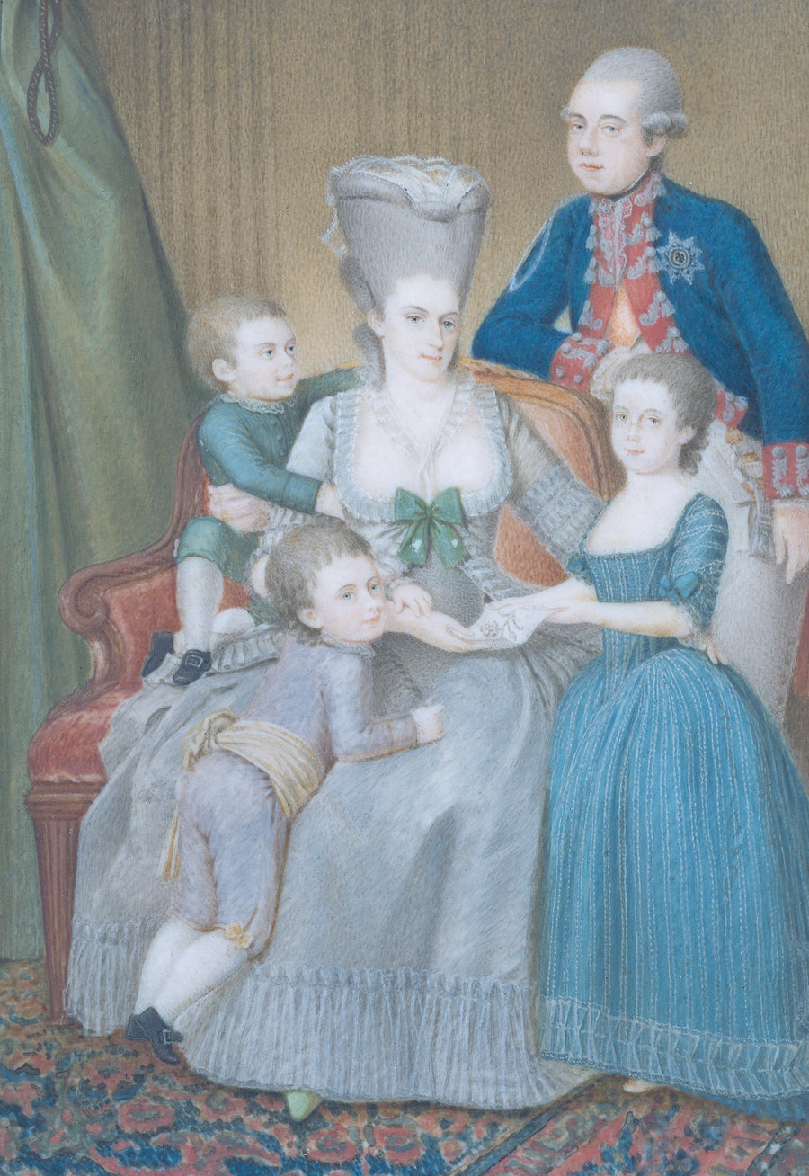 Willem V (1748-1806), prince d'Orange-Nassau, avec son épouse Frederika Sophia Wilhelmina de Prusse et leurs enfants Frederica Louisa Wilhelmina, Willem Frederik et Willem George Frederik - Pieter le Sage