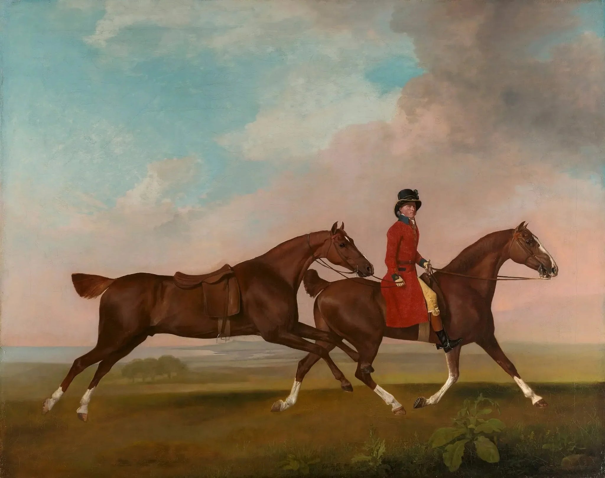 William Anderson avec deux chevaux de selle - George Stubbs image 1 reproduction artisanale de tableau