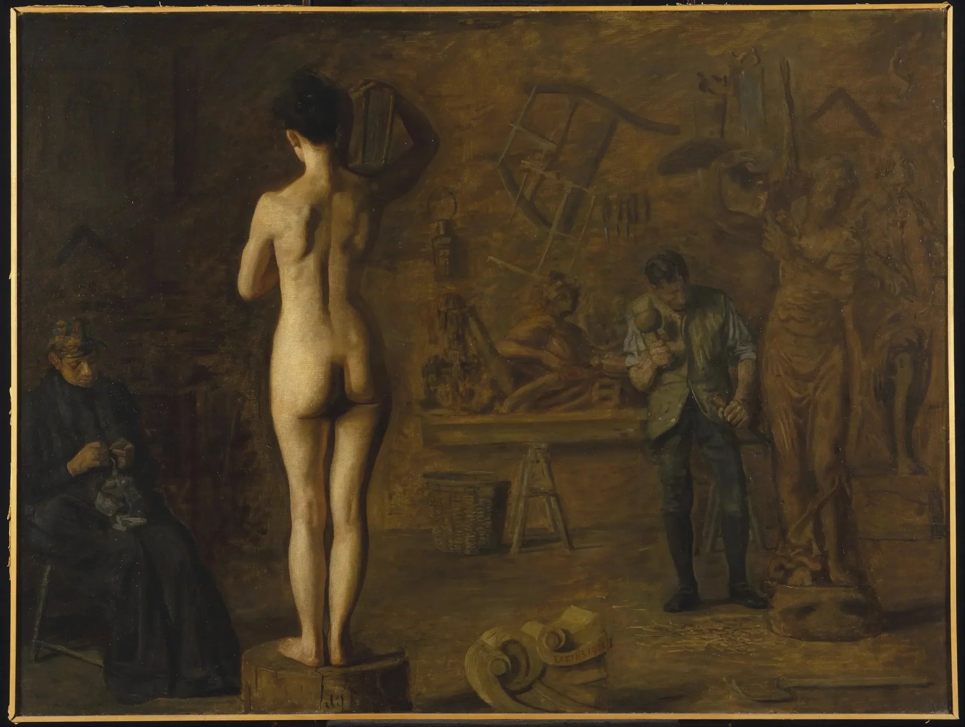 William Rush sculptant sa figure allégorique de la rivière Schuylkill - Thomas Eakins image 1 reproduction réalisée par Alpha Reproduction