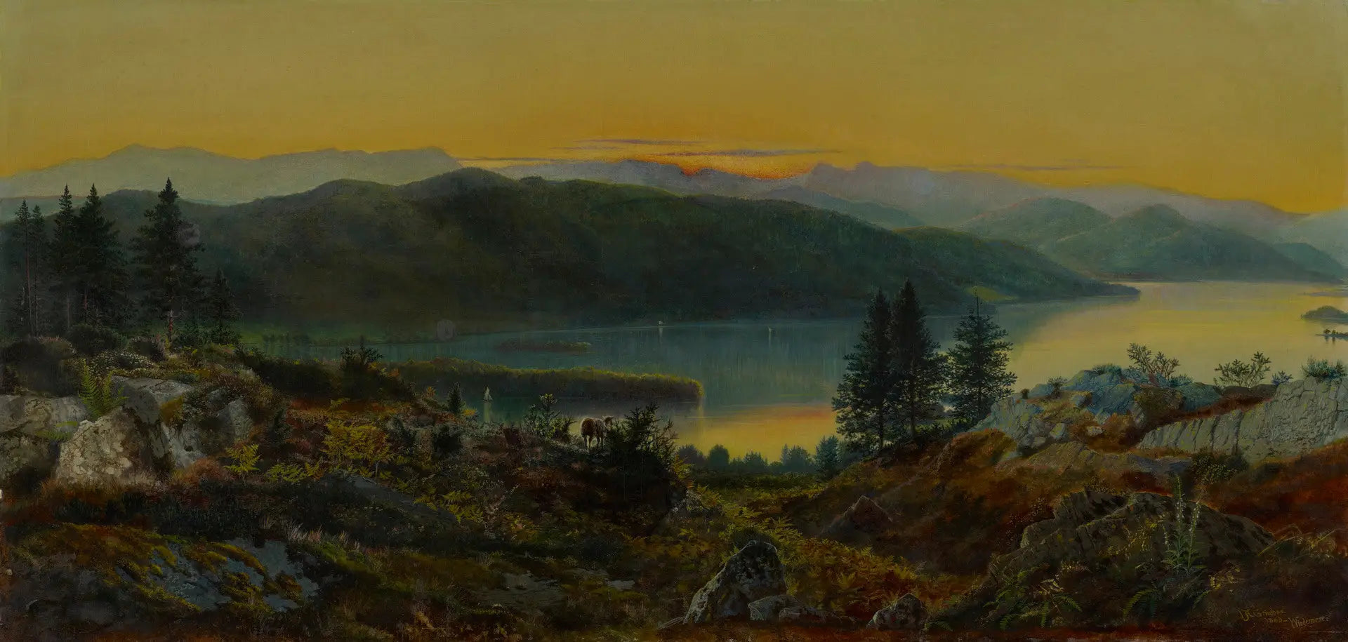 Windermere - John Atkinson Grimshaw image 1 reproduction de peinture à l’huile