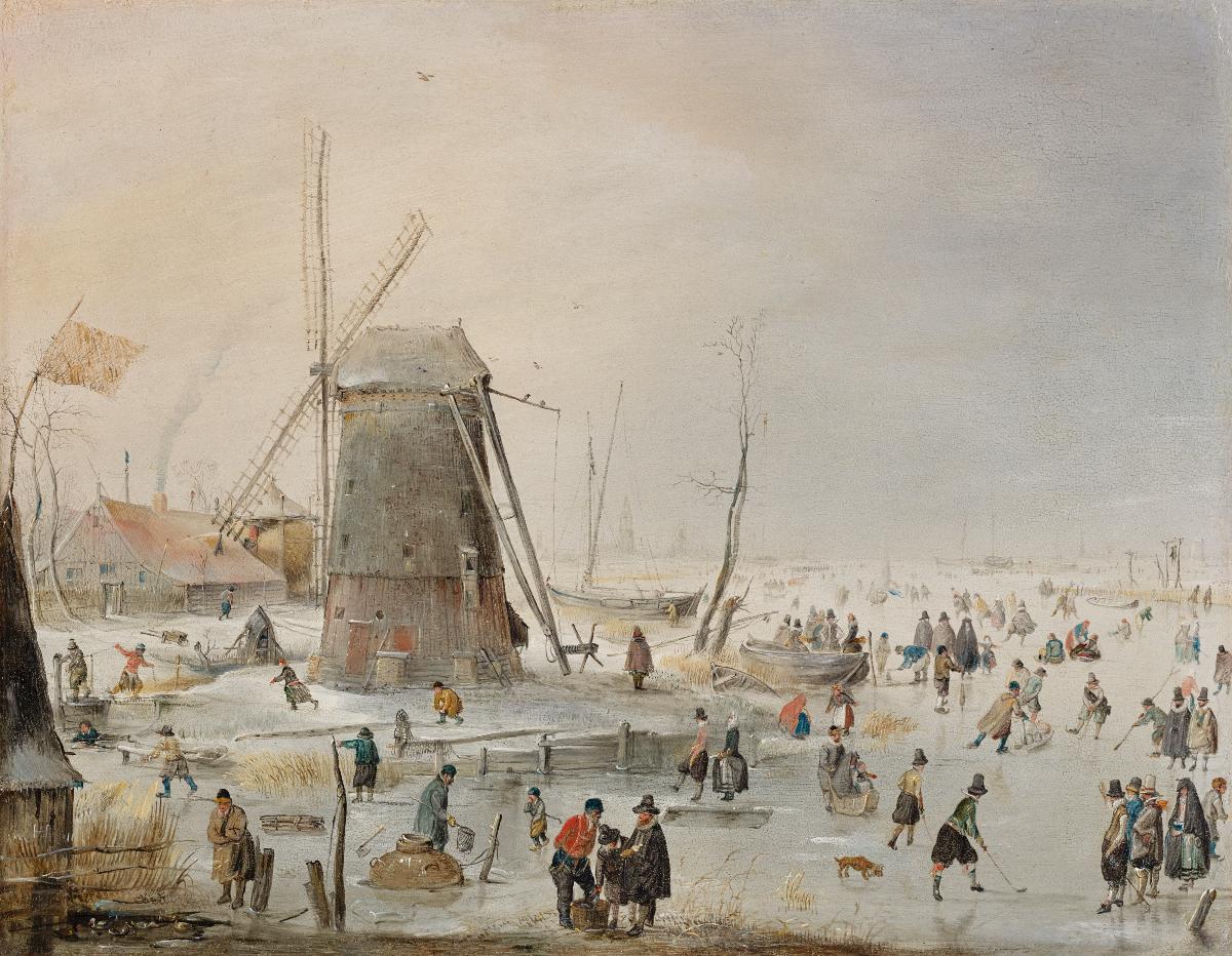 Winterlandschaft mit Eisvergnügen - Hendrick Avercamp image 1 copie de tableau peinte à la main
