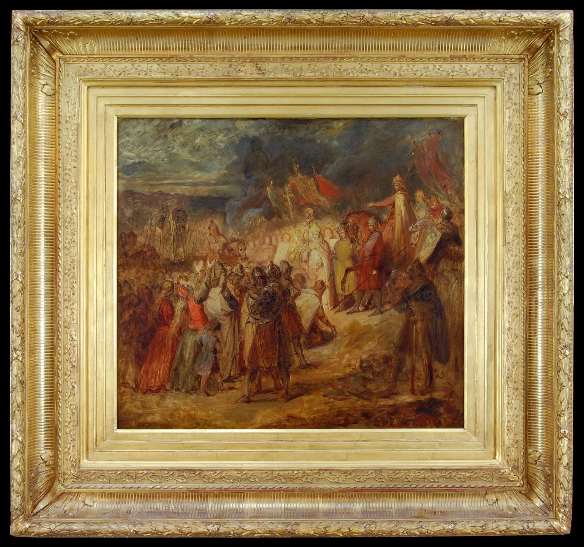Wittekind onderwerpt zich te Paderborn aan Karel de Grote - Ary Scheffer image 1 copie de tableau peinte à la main
