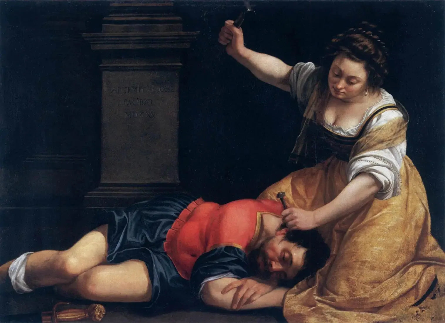 Yaël et Siséra - Artemisia Gentileschi image 1 copie de tableau peinte à la main