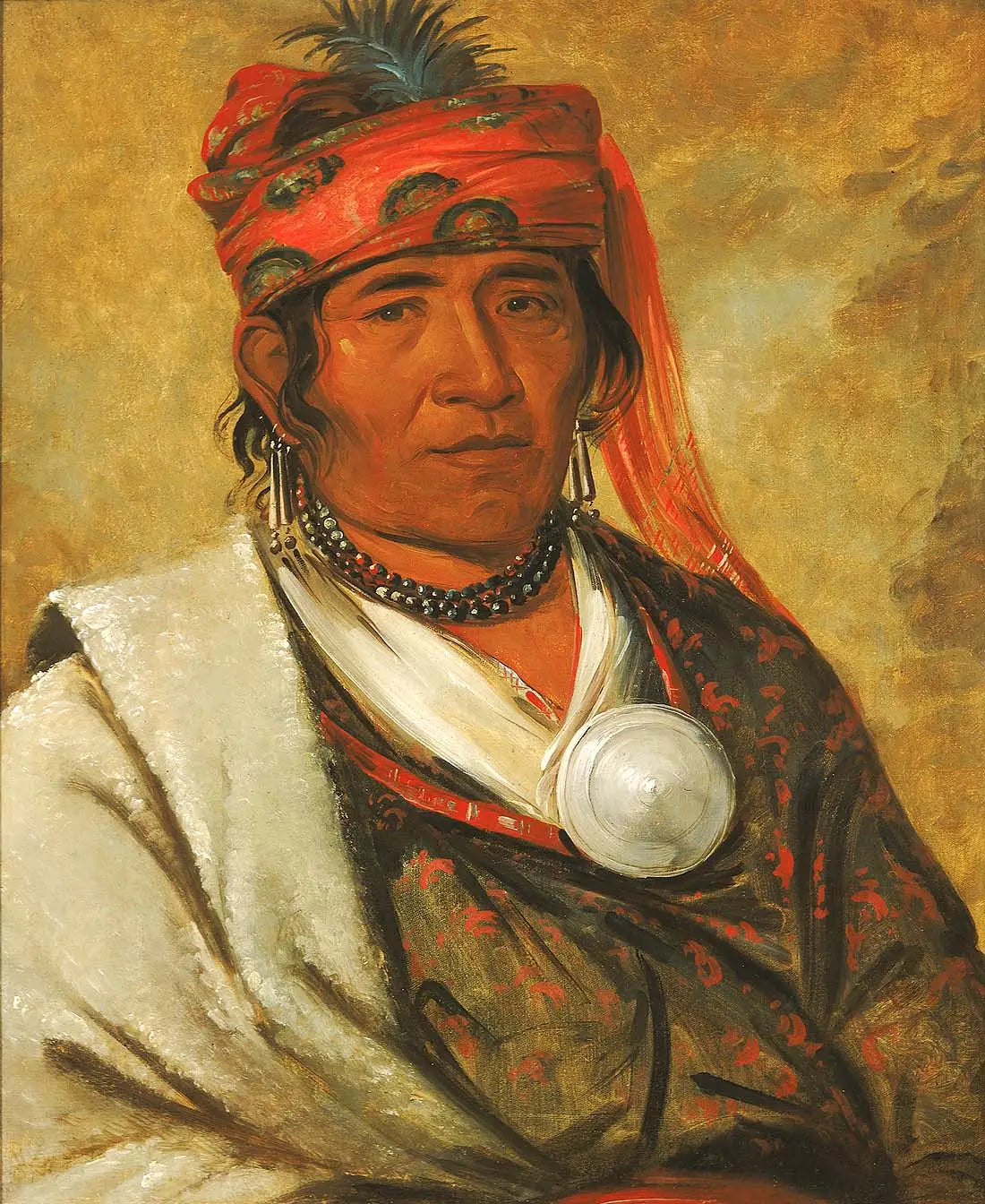 Ye-hów-lo-gee, Le Nuage, un Chef - George Catlin image 1 copie de tableau peinte à la main