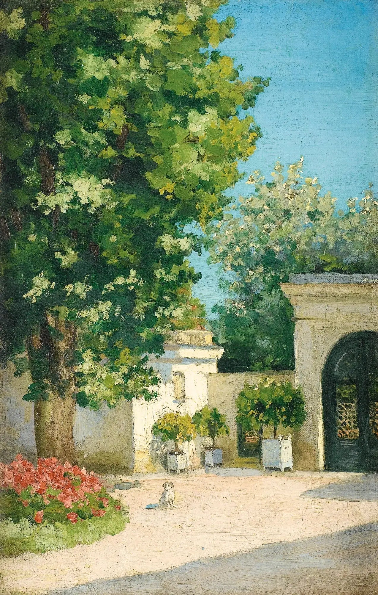 Yerrès. De l'exèdre, le porche de la demeure familiale - Gustave Caillebotte image 1 reproduction réalisée par Alpha Reproduction