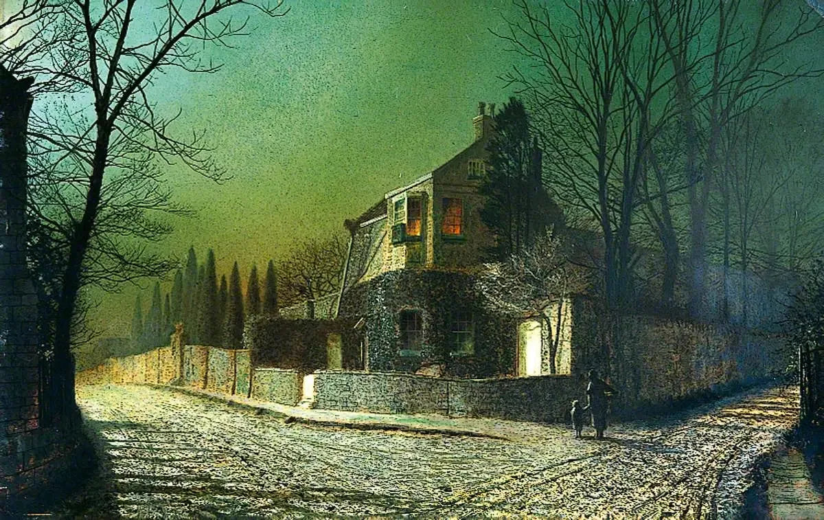 Yew Court, Scalby, près de Scarborough - John Atkinson Grimshaw image 1 copie de tableau peinte à la main