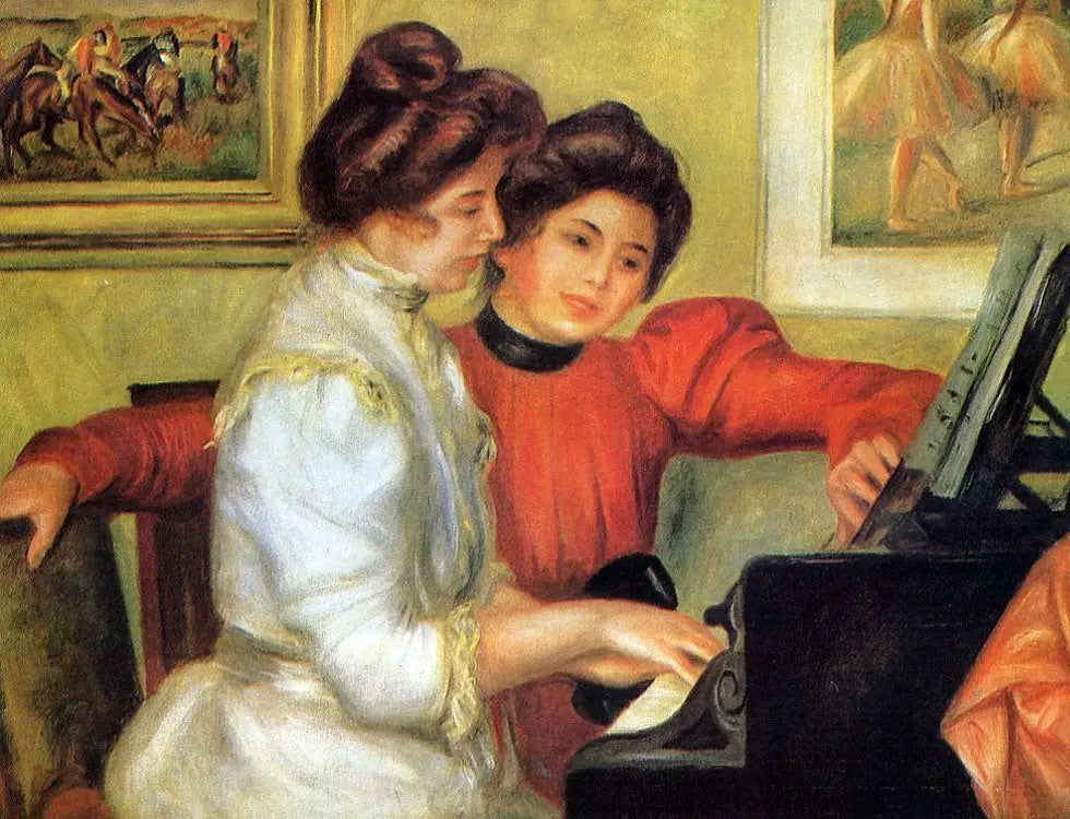 Yvonne et Christine Lerolle au piano - Pierre-Auguste Renoir image 1 tableau peint à l’huile sur toile
