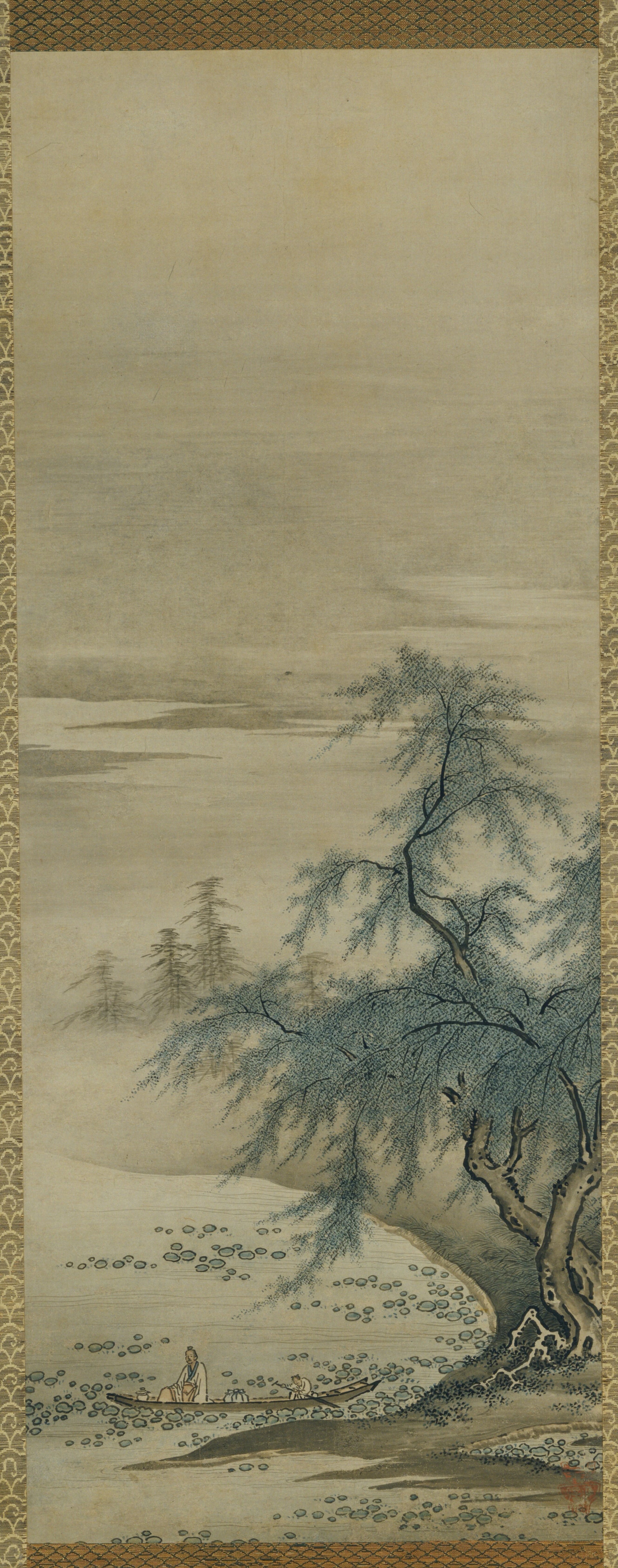 Zhou Maoshu contemplant les lotus, Kanō Masanobu, 1500