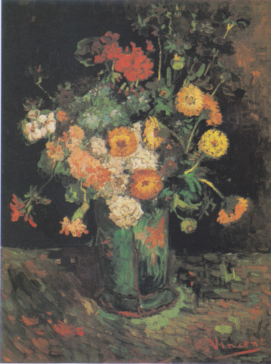 Zinnias et géraniums dans un vase, F241 – Van Gogh