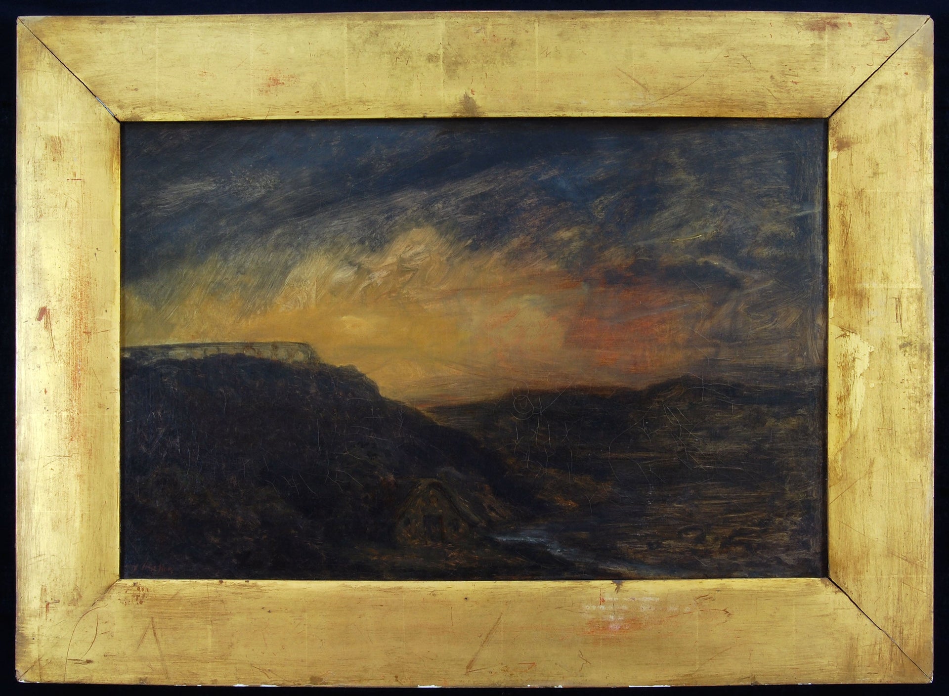Zonsondergang in de omgeving van Reuil - Ary Scheffer image 1 copie peinte à la main à l’huile